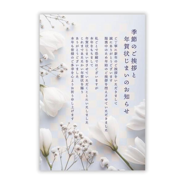 寒中見舞い（喪中のため＆年賀状じまい文章）私製ハガキ10枚入り