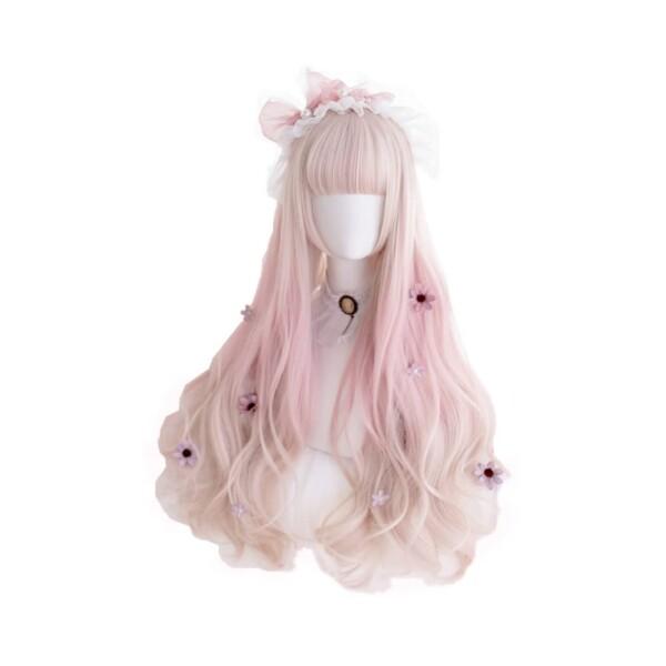RyuuCos ロリータ かつら ロングヘア カール 巻き髪 ピンク
