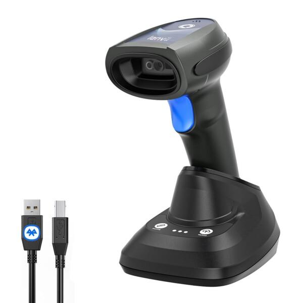 LENVII Bluetoothワイヤレス2Dバーコードスキャナー、USB有線