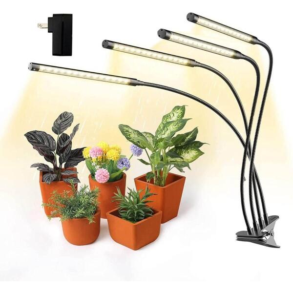 Ashigodou 植物育成ライト，昼光色 13W 80LED 3H/6H/12H定時機能，4
