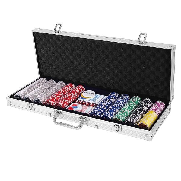 ✨値下げ✨本場カジノチップ500枚セット GIANTEX ポーカーチップ 500枚 7色 数字入り カジノ11g ポーカー