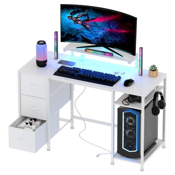 パソコン＆ゲーミングデスク モニター台付き Amazon | パソコンデスク 幅106CM/126/146/160/166CM、奥行き