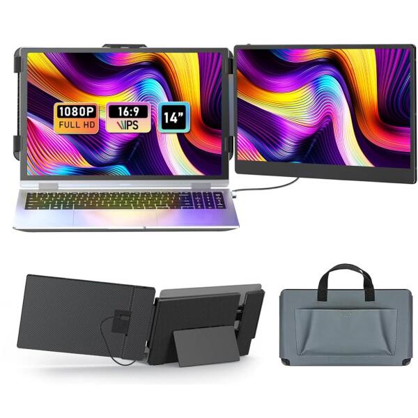 LGGST ポータブルモニター デュアルモニター 14インチ FHD 1080P