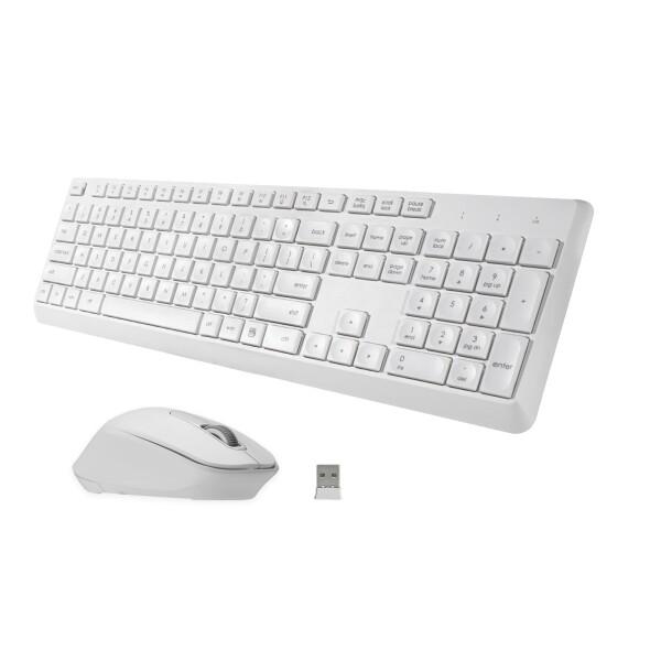 HUO JI ワイヤレスキーボード マウスセット 静音 2.4GHz無線 英語配列