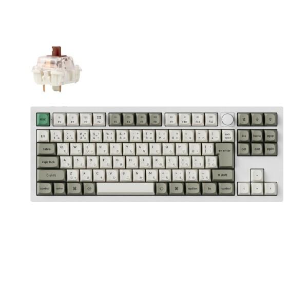 Keychron キーボード、シェルホワイト、メカニカル、ゲーターン