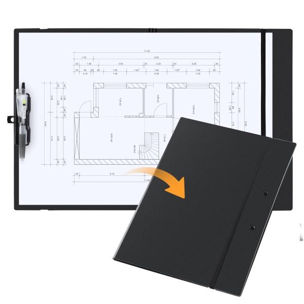 FRETONBA クリップボード 折りたたみ バインダー A4サイズにおりたためる A3クリップボード