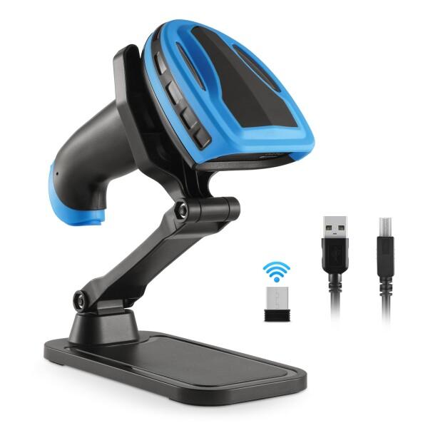 JRHC ワイヤレスバーコードスキャナ、充電可能な1Dレーザーバーコードスキャナ、ハンド