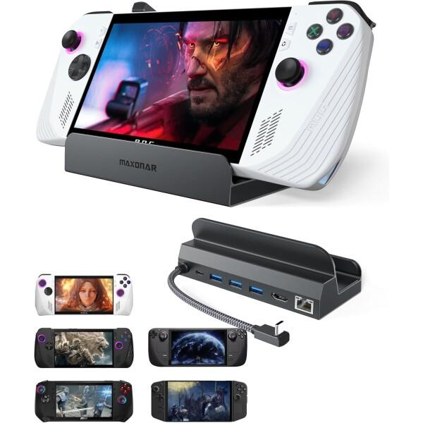 Maxonar 6-in-1 ドッキングステーション ROG Ally X/Steam Deck OLED