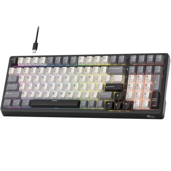  KLUDGE 100配列(RK100)キーボード 茶軸 Amazon | RK ROYAL KLUDGE RK100 2.4Gワイヤレス/ Bluetooth/有線 RGB