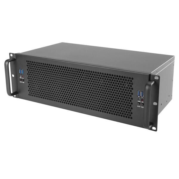 3U ラックマウントサーバーシャーシ、ブラックメタル、工業グレード IPCHASSIS 3U ラックマウントサーバーシャーシ、ブラックメタル、工業
