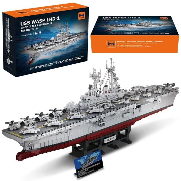 MISINI M7024スズメバチ類の両生類攻撃艦積み木セット、5220ブロック