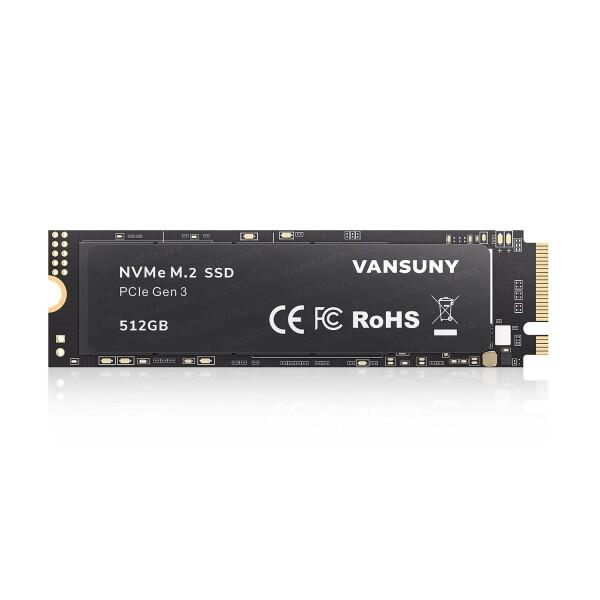 Vansuny 内蔵SSD 512GB PCle 3.0 NVMe M.2 SSD 最大3000MB/秒 3D NAND