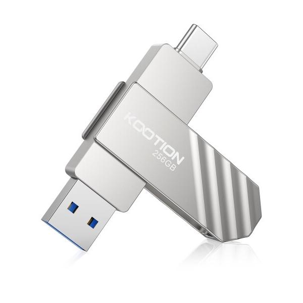 充電器&フラッシュドライブ KOOTION USBメモリ 256GB タイプC USB Cフラッシュドライブ USB