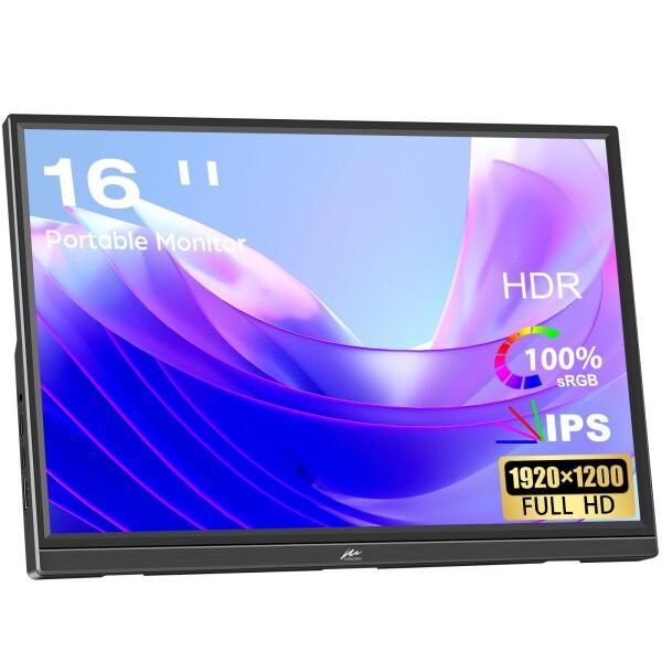 モバイルモニター 16インチ Kenowa 1920x1200 IPSパネル 178°全視野