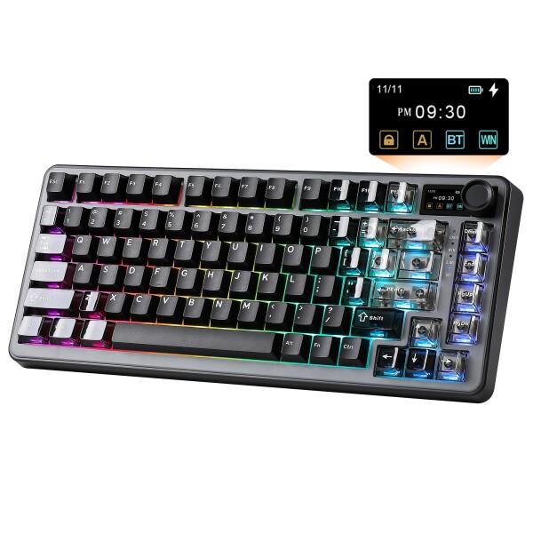 YUNZII B75 PRO MAX QMK/VIA ワイヤレスメカニカルキーボード 75%英語