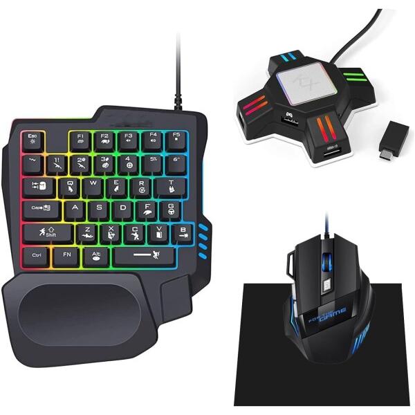 ゲーム用キーボード、マウス、コンバーター 片手キーボード マウス コンバーター セットこんばーたーswitch用