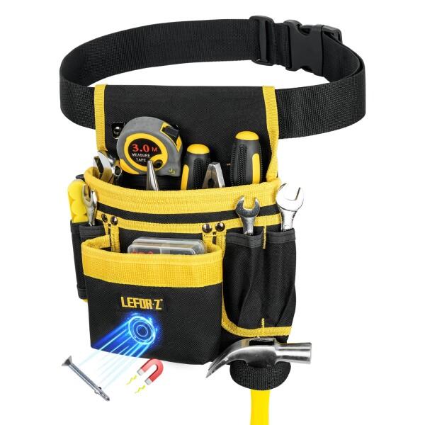腰袋 工具ベルト付き 腰道具セット 工具入れ ポーチ 13 ポケット 磁気