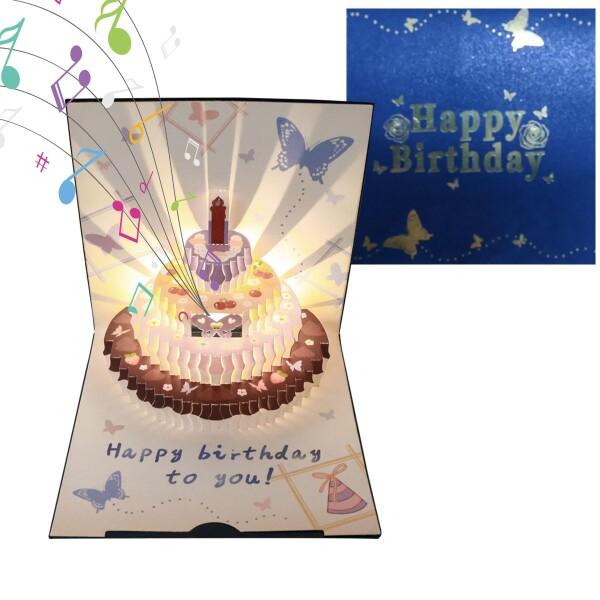 バースデーカード メロディ付き 誕生日カード ポップアップカード