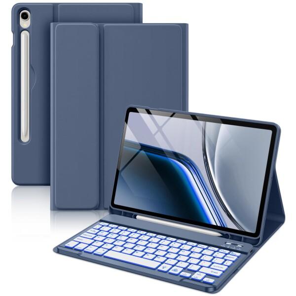 Galaxy Tab S9 FE SM-X510 グレー ケース キーボード付 Samsung用 キーボードケース - 対応Galaxy Tab S10 Lite/S10 FE/S9 FE