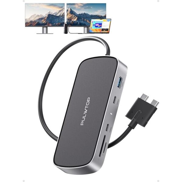 PULWTOP MacBook Pro ドッキングステーション デュアルモニター 4K