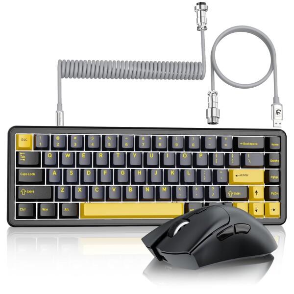ATTACK SHARK X65HE+R1 ゲーミングキーボードマウスセット 65% 磁気軸