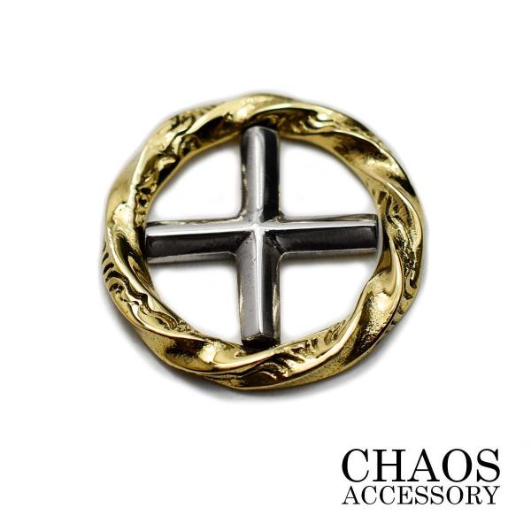 【直径20mm】メディスンホイール シルバーアクセサリー シルバー925 ブラス 真鍮 コンビ 十字クロス ツイスト ねじれ ねじり スタンプ ネックレス