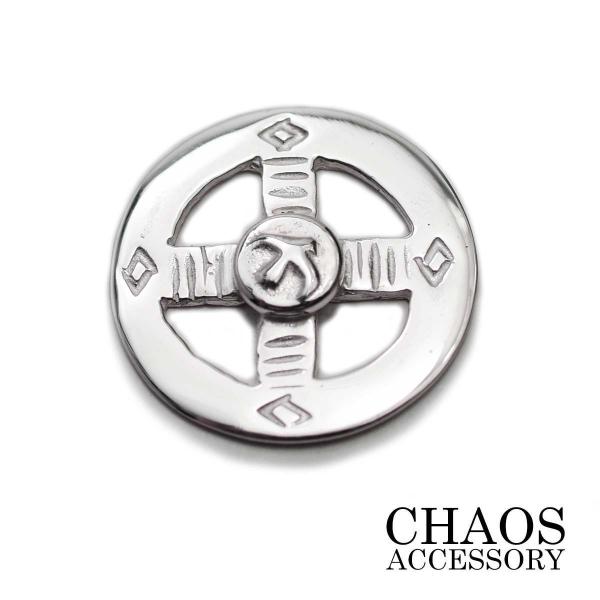 【直径17mm】白仕上げ メディスンホイール シルバーアクセサリー シルバー925 シルバーイーグルメタル スタンプ メンズ ネックレス
