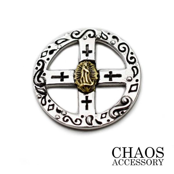 【直径18mm】メディスンホイール シルバーアクセサリー シルバー925 ブラス 真鍮 グアダルーペの聖母 マリア メタル SO-CAL 十字架