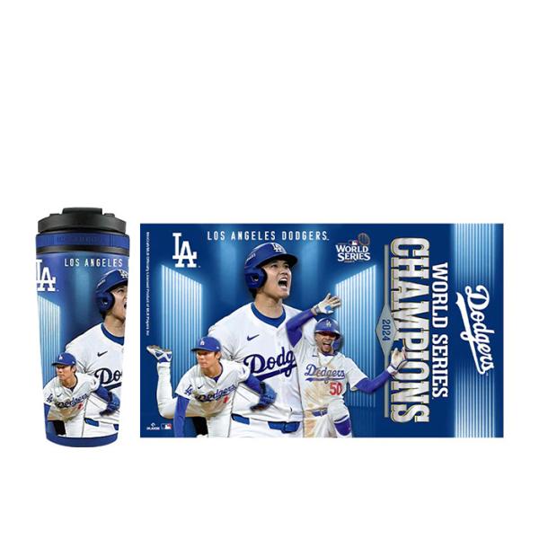 THINKFITNESS シンクフィットネス MLB 限定 ドジャース 2024 優勝記念 デザイン 真空 ステンレス アイス シェーカー ボトル ICE003 734ml