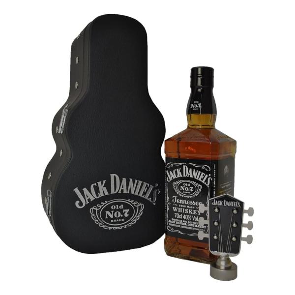 お酒 ギフト バーボン テネシーウイスキー ジャックダニエル ブラック 40° 700ml ( ギターケース型専用箱入り ギターヘッド形キャップ付き ) (( SNS映え ))