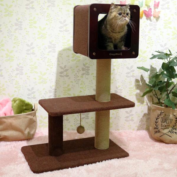 キャットタワー キャティーマン モダンルームスクラッチ ミディアムH90
