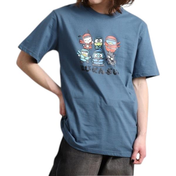 sanrio（サンリオ） はぴだんぶい 忍者柄 半袖 Tシャツ 天竺 プリント