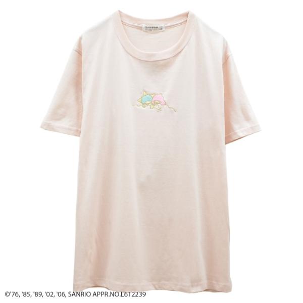 リトルツインスターズ キキとララ 半袖 Tシャツ ワンポイント 刺繍