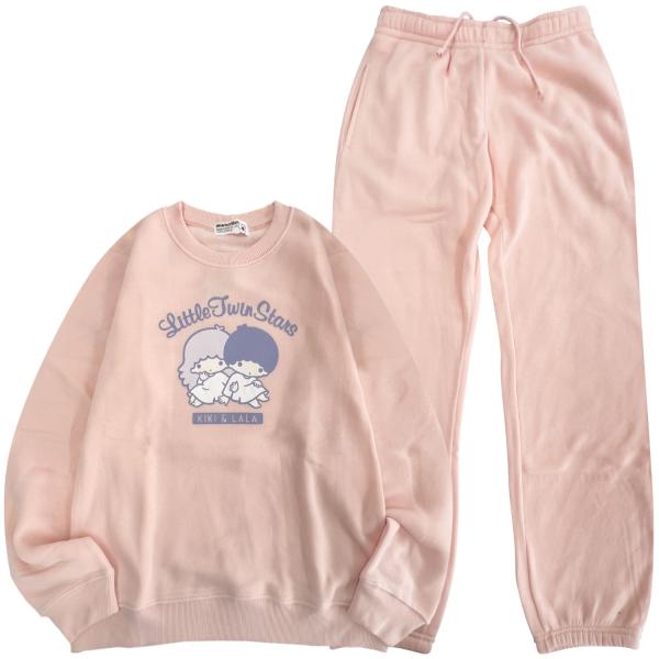 大人気キャラクター リトルツインスターズのトレーナーとパンツの上下セットです起毛素材なので暖かく寒い日でも着用しやすい一枚ですサイズは【M】【L】【LL】の展開です可愛いピンクベージュとシックなネイビーの2色からお選びいただけます【サイズ】...
