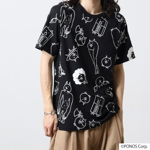にゃんこ大戦争 Tシャツ 半袖 プリント 総柄 トップス メンズ