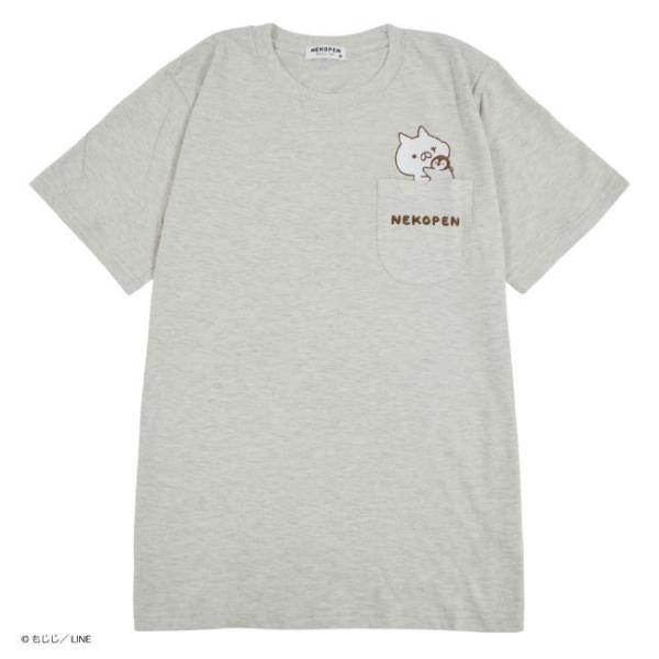 ねこぺん日和 半袖 Tシャツ ポケット付き M L LL お揃い ペア 刺繍