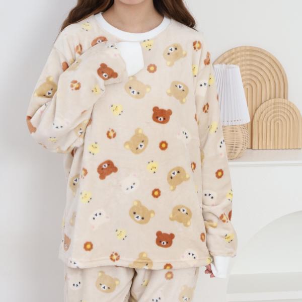 San-X（サンエックス） リラックマ プリント 総柄 ボアフリース 上下