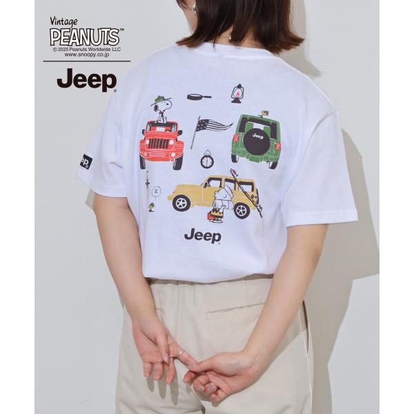 スヌーピー Jeep コラボ Tシャツ 半袖 プリント 刺繍 SNOOPY PEANUTS