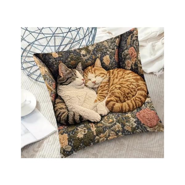 仲良く眠る猫がかわいすぎるクッションカバー ピローケース おもしろ ユニーク 個性的 インテリア ねこ 雑貨