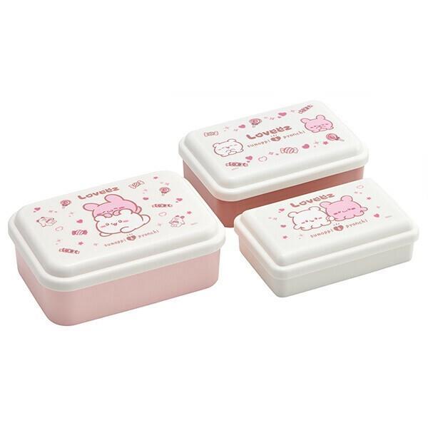 らぶいーず シール容器 3個セット お弁当箱 ランチボックス 入れ子式