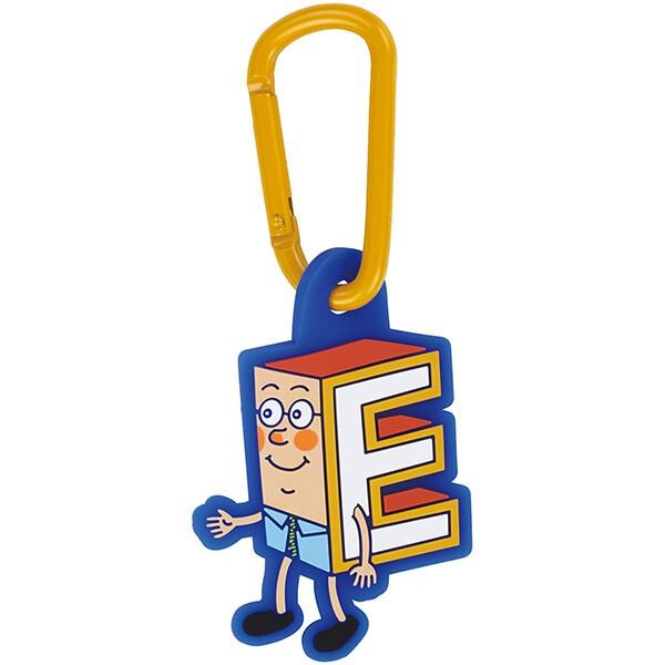 アルファベッツ E P-chan ラバーマスコット付きカラビナ キーホルダー おしゃれ かわいい キャラクター スケーター