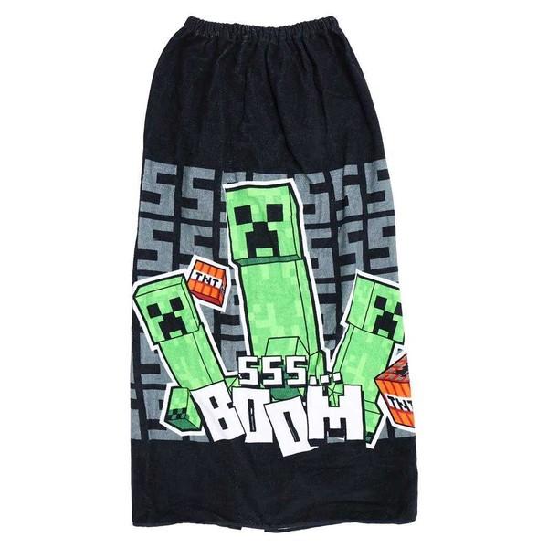 マインクラフト ラップタオル 巻きタオル100cm ブラック  キャラクター