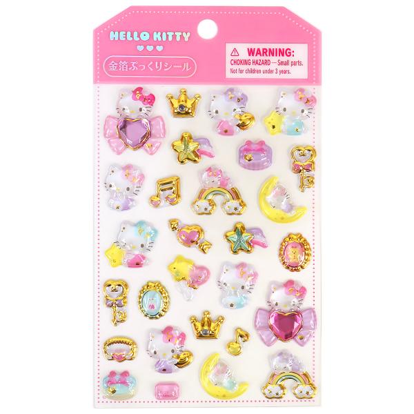 ハローキティ シール 金箔ぷっくりシール かわいい パール風 キャラめきシールふれんず サンリオ sanrio キャラクター