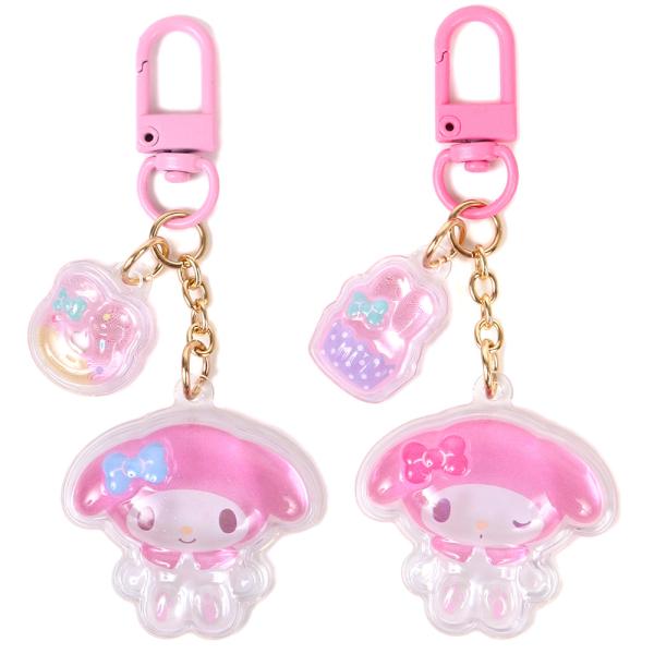 マイメロディ アクリルキーホルダー 2個セット 半立体 お揃いニコにこ