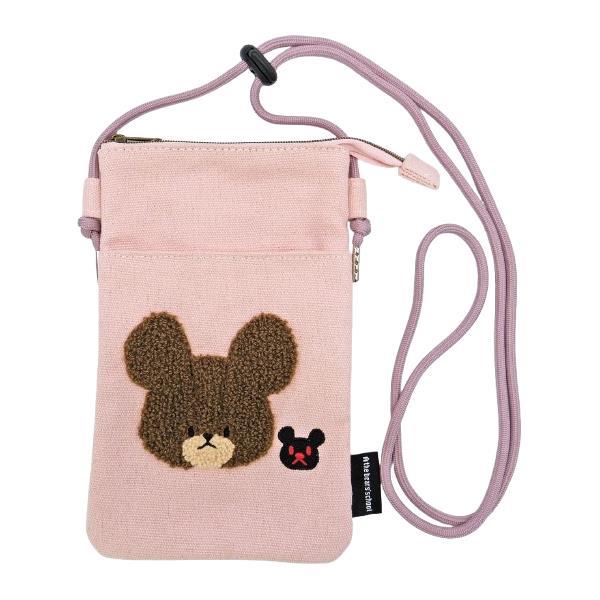 サコッシュ⭐︎BABYくまちゃん ドロストショルダーストラップ付き くまのがっこう KG ファスナーサコッシュ PK ショルダーバッグ