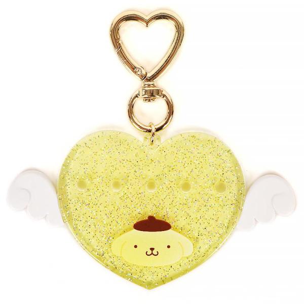 ポムポムプリンカフェ限定商品 プリン＆マカロン ハート マスコットキーホルダー ポムポムプリン カスタムキーホルダー キラキラ ハート まいぱち