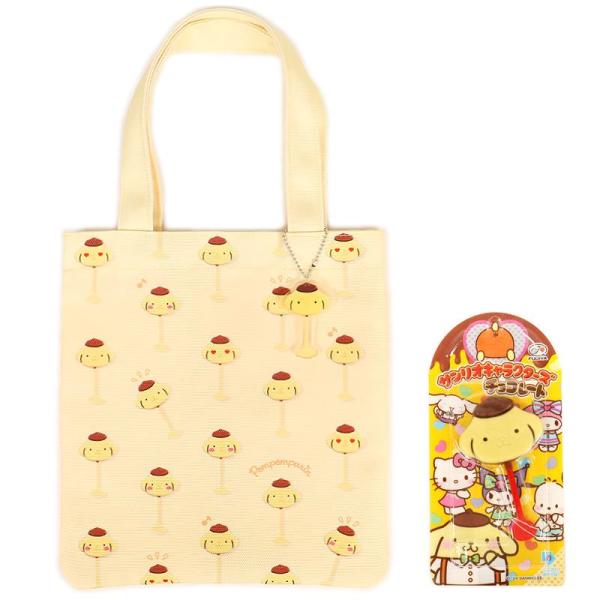ポムポムプリン 不二家棒付きチョコレート&手提げバッグ セット ポムポムプリン 不二家棒付きチョコレート&手提げバッグ セット