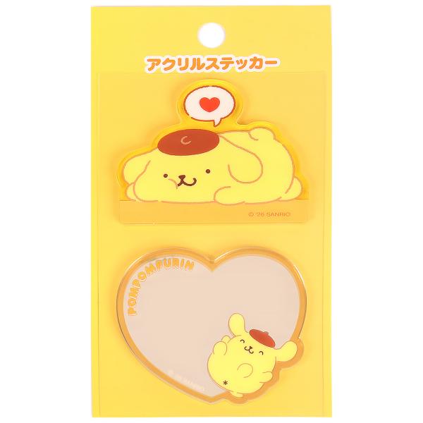 ポムポムプリン アクリルステッカー ポーズ ステーショナリ サンリオ