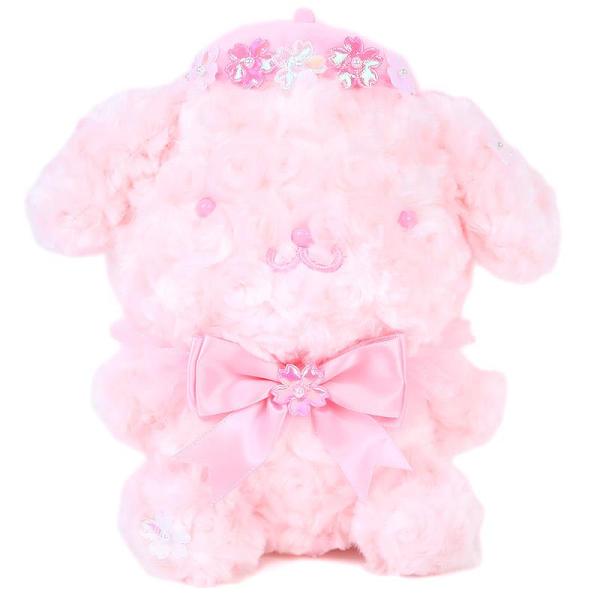 ポムポムプリン ピンク色 ぬいぐるみ 桜付き まめぷちシリーズ サンリオ ポムポムプリン 2015年発売のまめプチシリーズ さくらver 桜