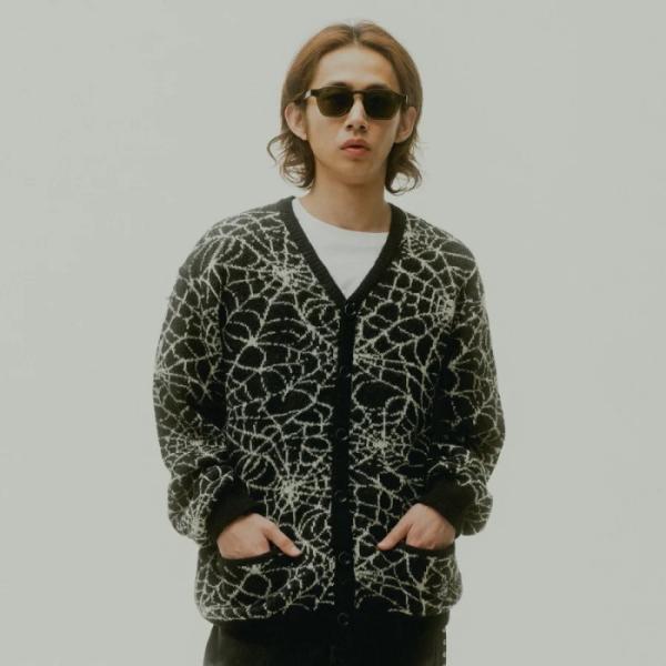 CLUCT カーディガン クラクト スパイダー ウェブ ニット カーディガン SPIDER WEB CARDIGAN ブラック BLACK 2026秋冬新作